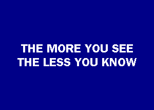 THE MORE YOU SEE

THE LESS YOU KNOW