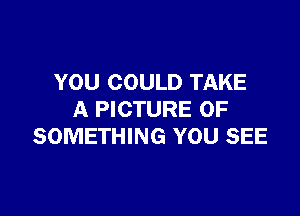 YOU COULD TAKE

A PICTURE OF
SOMETHING YOU SEE