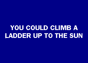 YOU COULD CLIMB A

LADDER UP TO THE SUN