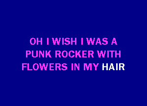 0H IWISH IWAS A

PUNK ROCKER WITH
FLOWERS IN MY HAIR