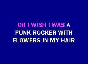 0H IWISH IWAS A

PUNK ROCKER WITH
FLOWERS IN MY HAIR