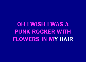 0H IWISH IWAS A

PUNK ROCKER WITH
FLOWERS IN MY HAIR