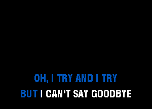 OH, I TRY AND I TRY
BUTI CAN'T SAY GOODBYE