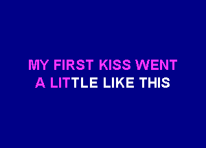 MY FIRST KISS WENT

A LITTLE LIKE THIS