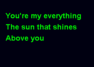 You're my everything
The sun that shines

Above you