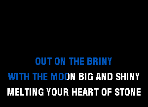 OUT ON THE BRIHY
WITH THE MOON BIG AND SHINY
MELTIHG YOUR HEART OF STONE