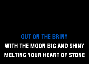 OUT ON THE BRIHY
WITH THE MOON BIG AND SHINY
MELTIHG YOUR HEART OF STONE