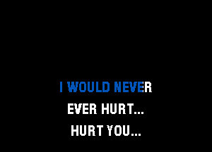 I IMOULD NEVER
EVER HURT...
HURT YOU...