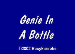 6em'e In

14) Baffle

(92002 Easykaraoke