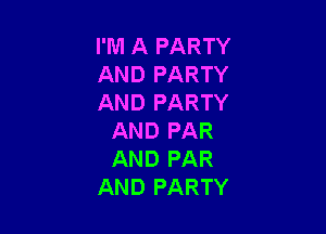 I'M A PARTY
AND PARTY
AND PARTY

AND PAR
AND PAR
AND PARTY