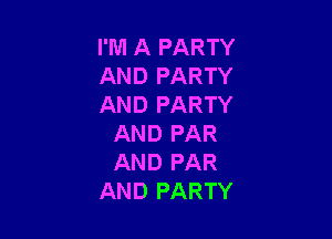 I'M A PARTY
AND PARTY
AND PARTY

AND PAR
AND PAR
AND PARTY