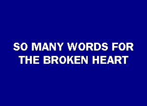 SO MANY WORDS FOR

THE BROKEN HEART