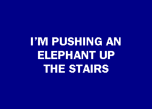 I'M PUSHING AN

ELEPHANT UP
THE STAIRS