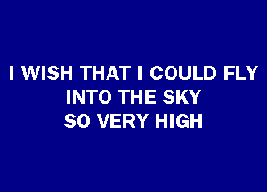 I WISH THAT I COULD FLY

INTO THE SKY
SO VERY HIGH