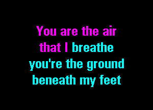 You are the air
that I breathe

you're the ground
beneath my feet