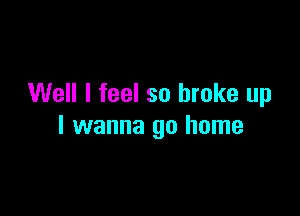 Well I feel so broke up

I wanna go home