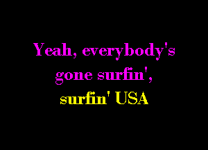 Yeah, everybody's

gone suriin',

suriin' USA