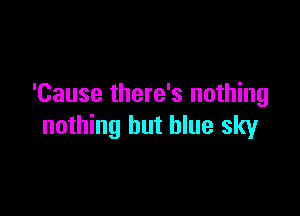 'Cause there's nothing

nothing but blue sky