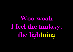 W 00 woah

I feel the fantasy,
the lightning