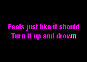 Feels just like it should

Turn it up and drown