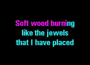 Soft wood burning

like the jewels
that l have placed