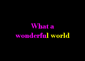 VVllat a

wonderful world