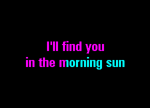 I'll find you

in the morning sun