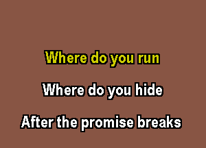 Where do you run

Where do you hide

After the promise breaks