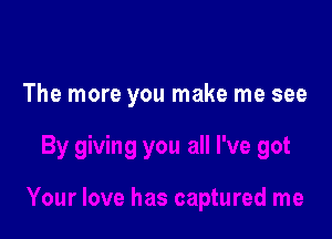 The more you make me see

By giving you all I've got

Your love has captured me