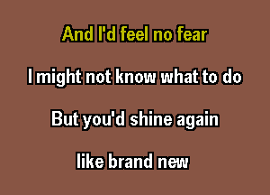 And I'd feel no fear

I might not know what to do

But you'd shine again

like brand new