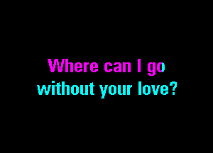 Where can I go

without your love?