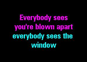 Everybody sees
you're blown apart

everybody sees the
window