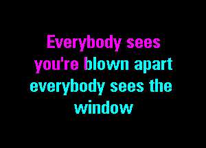 Everybody sees
you're blown apart

everybody sees the
window