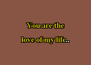 You are the

love of my life..