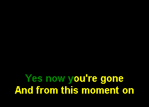 Yes now you're gone
And from this moment on