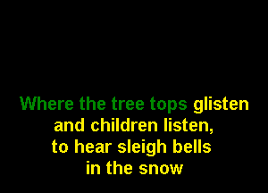 Where the tree tops glisten
and children listen,
to hear sleigh bells
in the snow