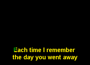 Each time I remember
the day you went away