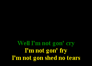 Well I'm not gon' cry
I'm not gon' fry
I'm not gon shed no tears