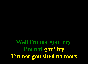 Well I'm not gon' cry
I'm not gon' fry
I'm not gon shed no tears