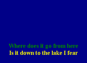 Where does it go from here
Is it down to the lake I fear