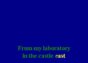 From my laboratory
in the castle east