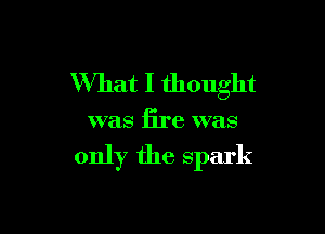 What I thought

was fire was

only the spark