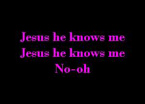 J esus he knows me

Jesus he knows me

No-oh