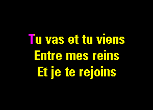 Tu vas et tu viens

Entre mes reins
Et ie te reioins