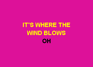 IT'S WHERE THE
WIND BLOWS