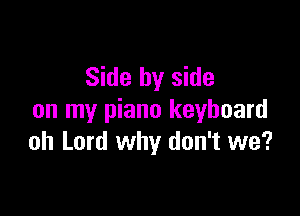 Side by side

on my piano keyboard
oh Lord why don't we?
