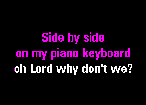 Side by side

on my piano keyboard
oh Lord why don't we?