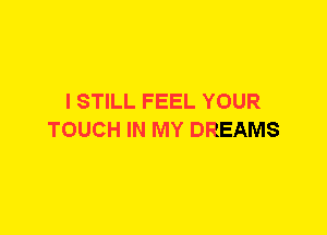 I STILL FEEL YOUR
TOUCH IN MY DREAMS