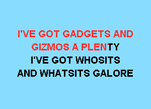 I'VE GOT GADGETS AND
GIZMOS A PLENTY
I'VE GOT WHOSITS

AND WHATSITS GALORE