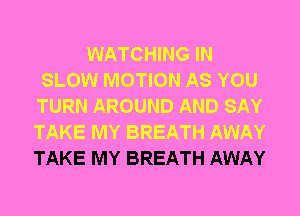 TAKE MY BREATH AWAY